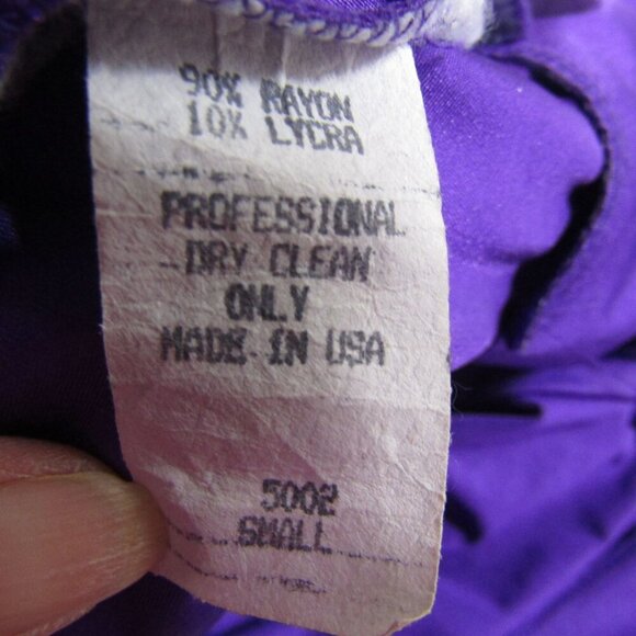 VTG 90s Y2K Halter Ruched BODYCON Club Revenge DISCO Purple Dress XS - Picture 8 of 10